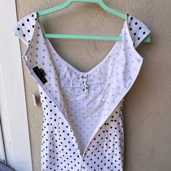 NWT Stop Staring! dress b/w polkadots - Picture 3 of 6